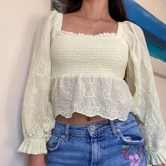 American Eagle Outfitters Tops - American Eagle Outfitters Size XL Women's Bright Green Crop-top Cotton